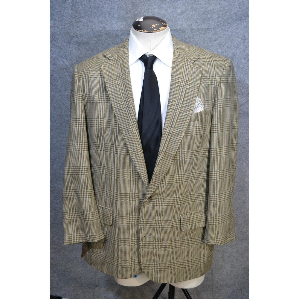 VTG Brooks Brothers Sport Coat Mens 42 Brown Check Wool Tweed Blazer Jacket USA